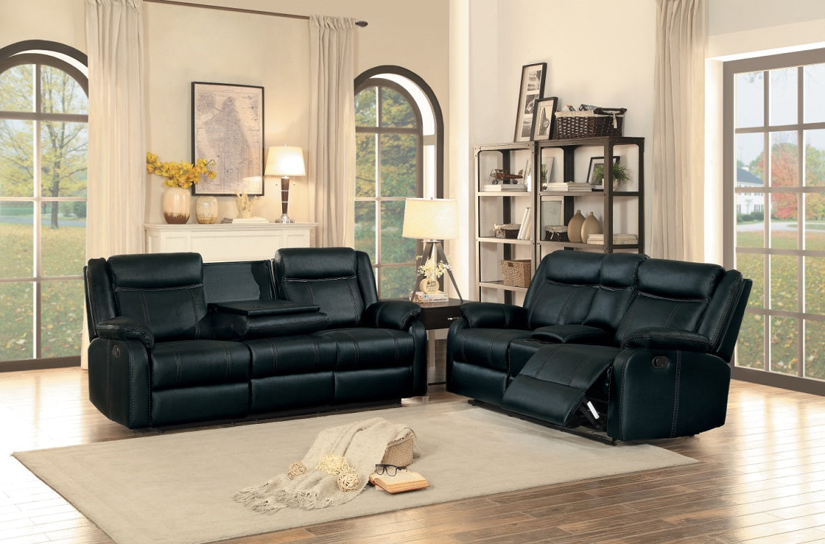 Jude Black Reclining Sofa by Home Elegance