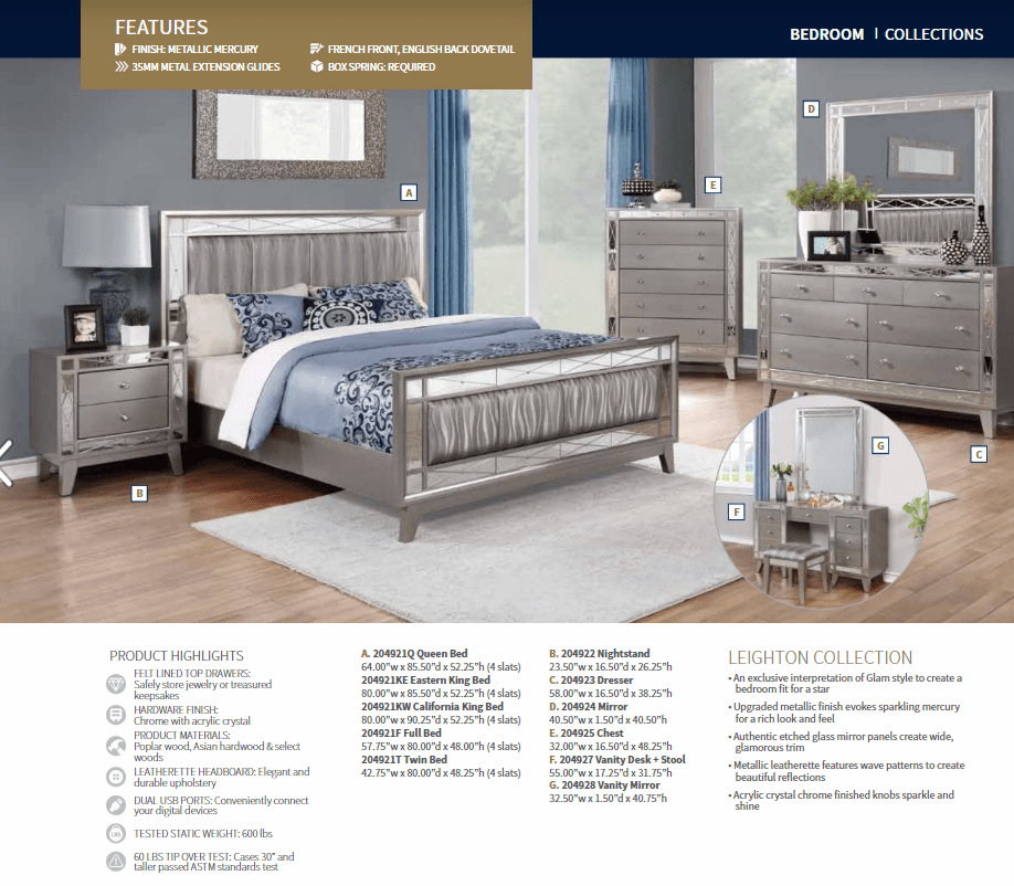 King Leighton Bed Frame by Coaster