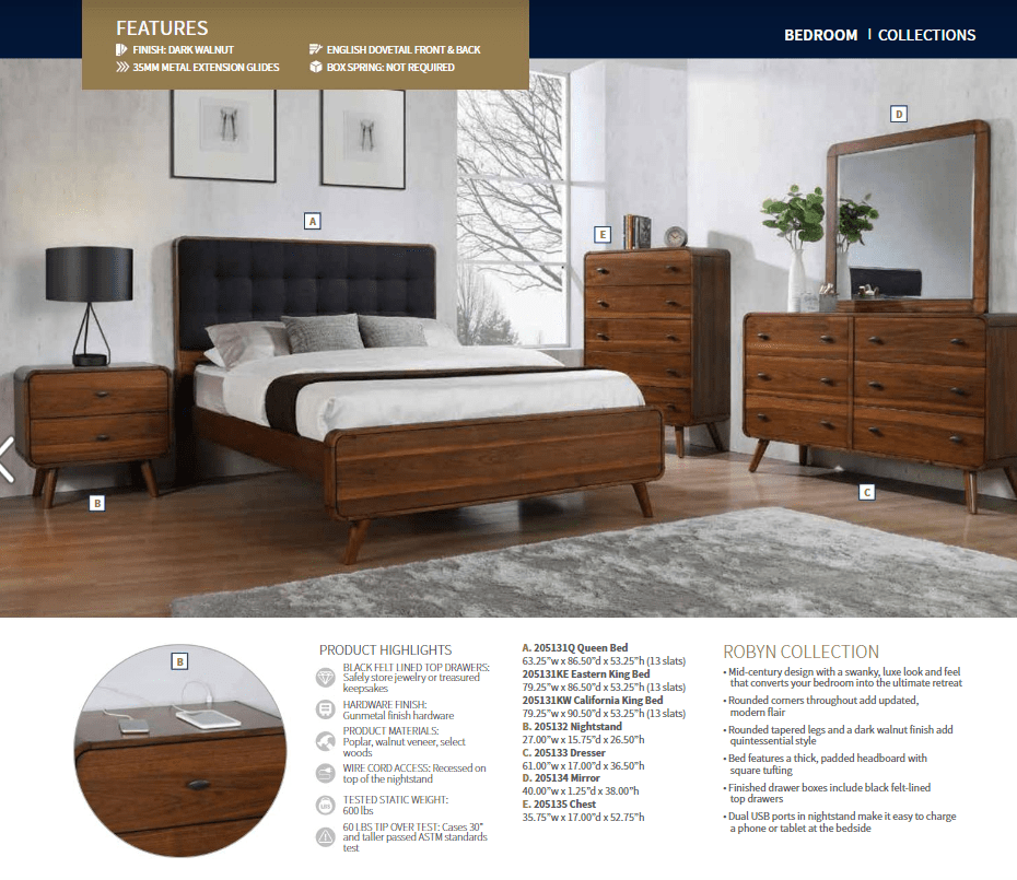 King Robyn Platform Bed Frame by Coaster