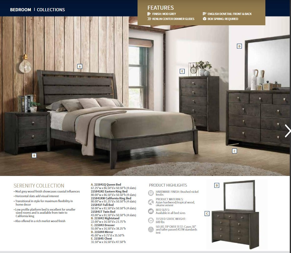 King Serenity Grey Bed Frame by Coaster