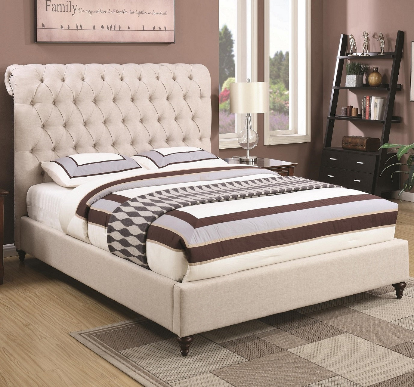 King Devon Beige Bed Frame by Coaster