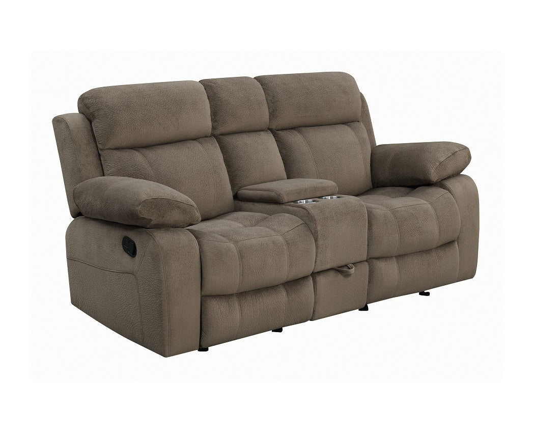 MyLeene Mocha Reclining Glider Love Seat by Coaster
