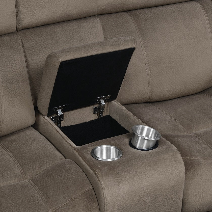 MyLeene Mocha Reclining Glider Love Seat by Coaster