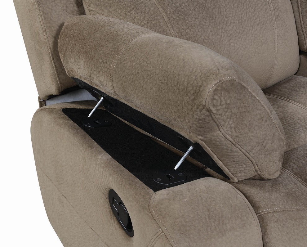 MyLeene Mocha Reclining Glider Love Seat by Coaster
