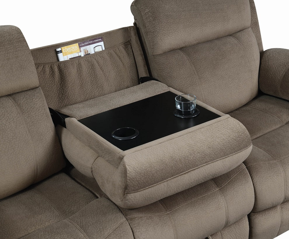 MyLeene Mocha Reclining Sofa by Coaster