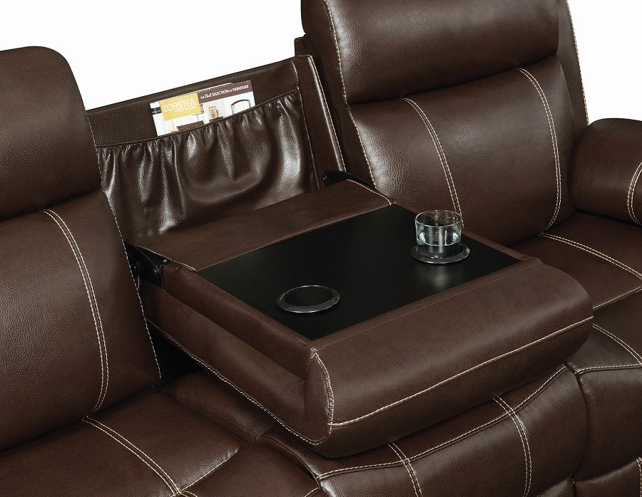 MyLeene Chestnut Reclining Sofa by Coaster