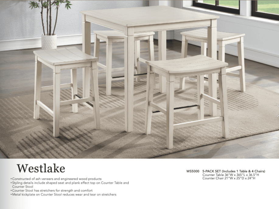 Westlake Counter Height Set (table and 4 chairs) by Steve Silver