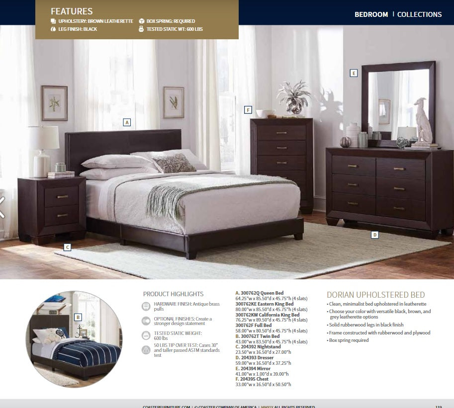 King Dorian Black Bed Frame by Coaster