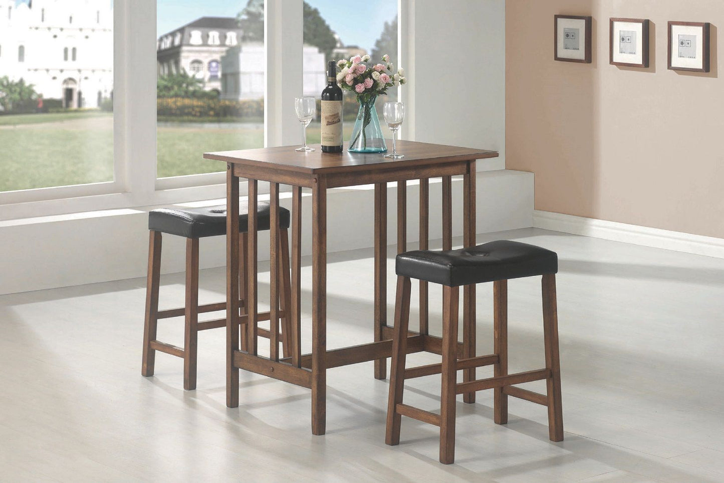Oleander Counter Height Set (table and 2 stools) by Coaster