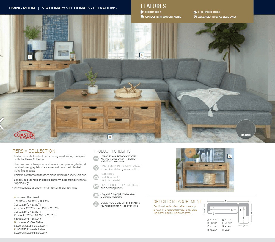 Persia Sectional by Coaster