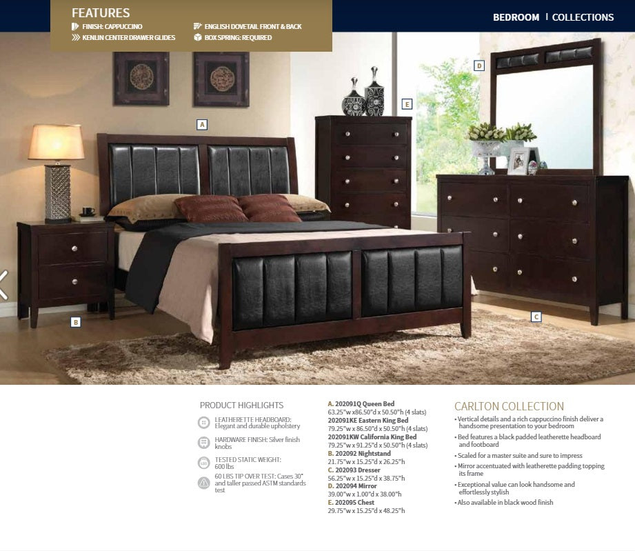 Queen Carlton Bed Frame by Coaster