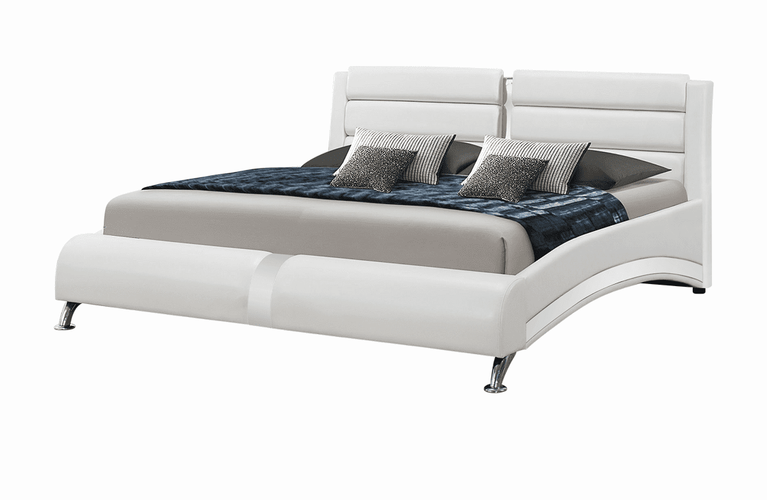 King Jeremaine White Platform Bed Frame by Coaster