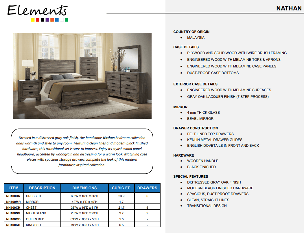 Queen Nathan Bed Frame by Elements