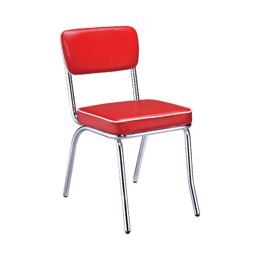 Retro Red Oval Dining Set (table and 4 chairs) by Coaster