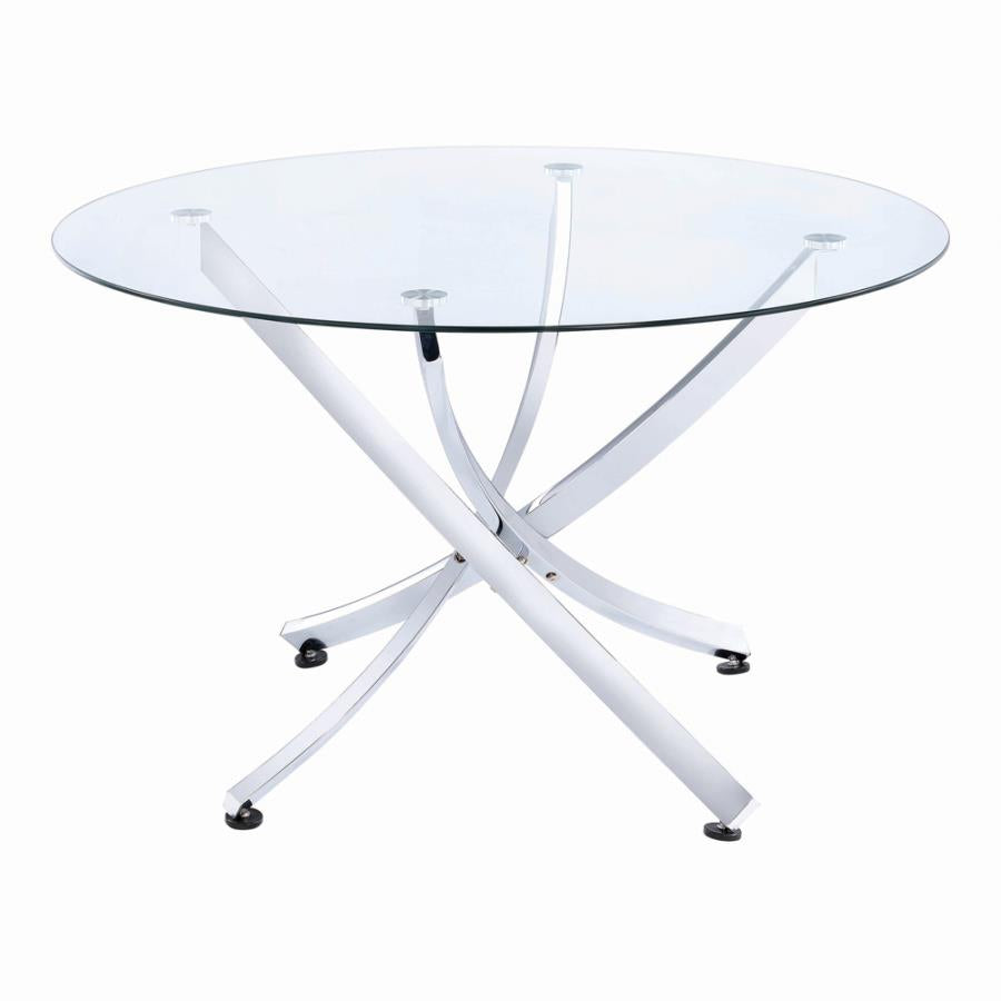 Beckham Glass & Chrome Dining Table by Coaster