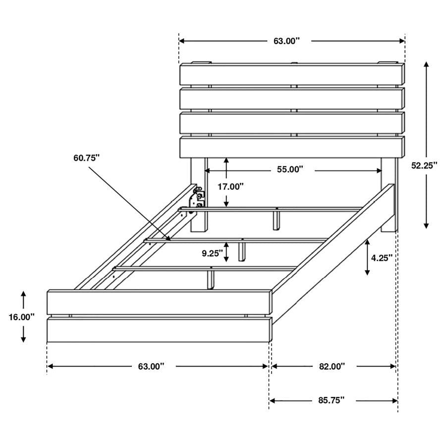 Queen Brantford Barrel Oak Bed Frame by Coaster