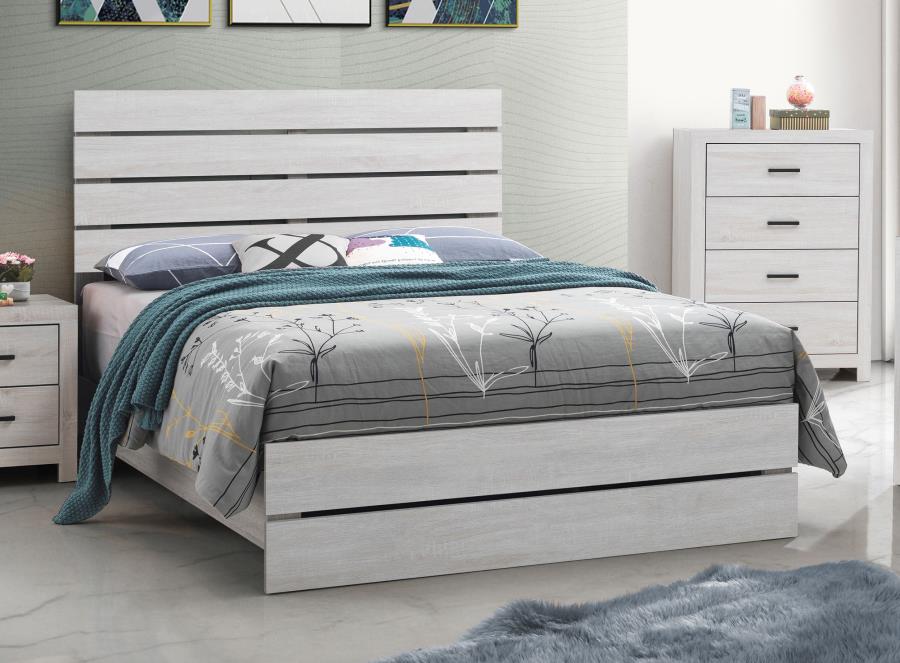 King Brantford Coastal White Bed Frame by Coaster