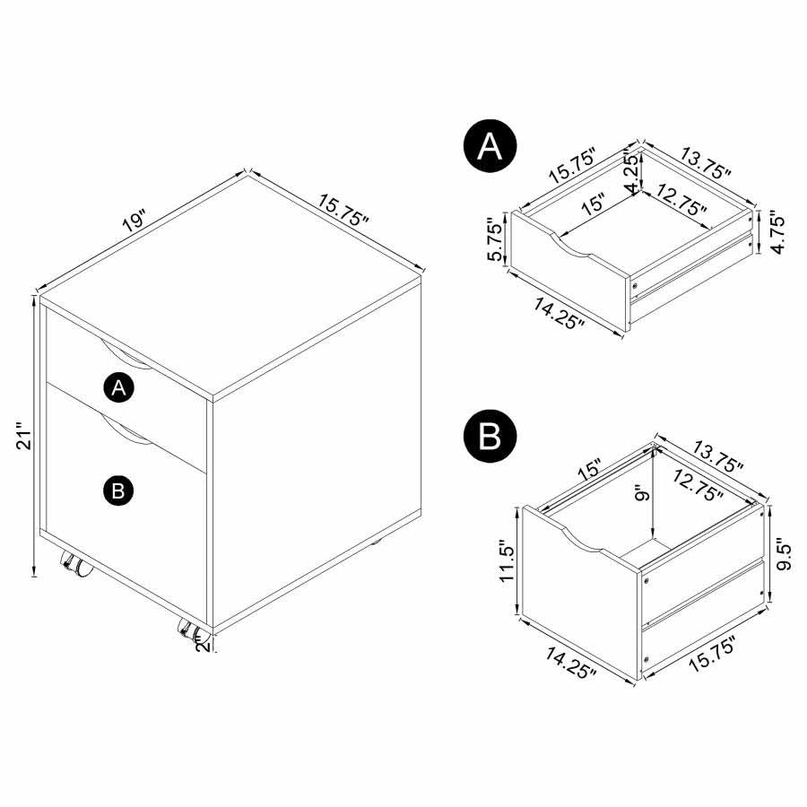 Noorvik Mobile File Cabinet by Coaster