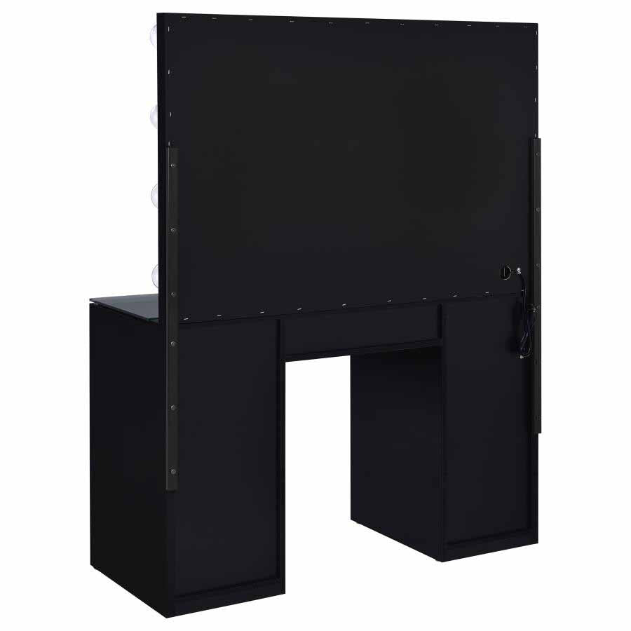 Acena Black 7-Drawer Vanity with Lighting by Coaster