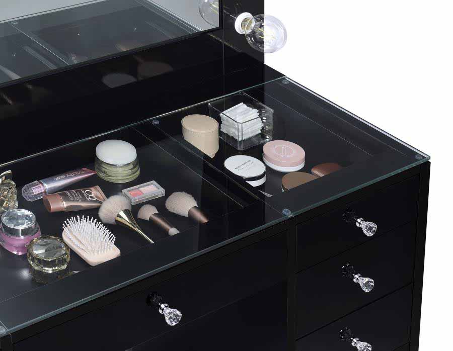 Acena Black 7-Drawer Vanity with Lighting by Coaster Dallas Furniture Online Acena Black 7-Drawer Vanity with Lighting by Coaster Dallas Furniture Online