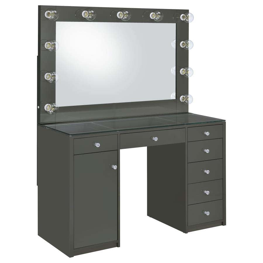 Acena Grey 7-Drawer Vanity with Lighting by Coaster