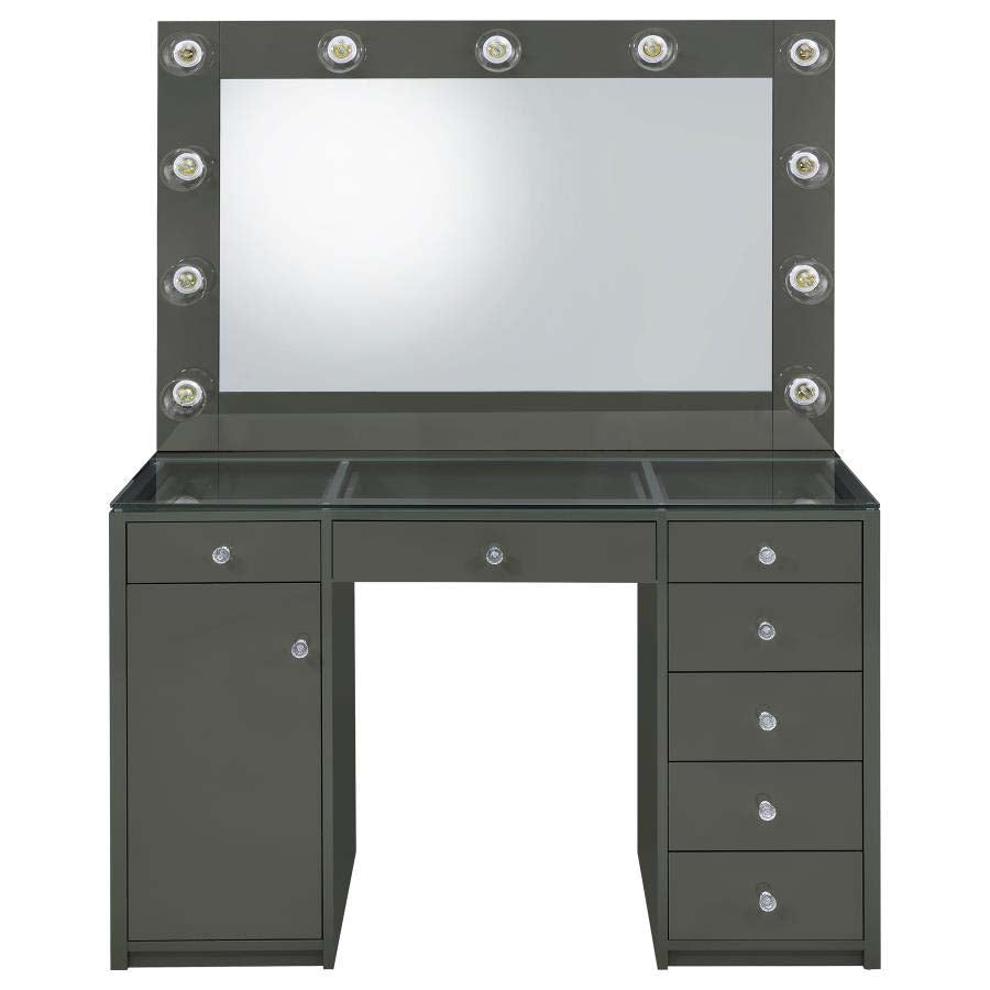 Acena Grey 7-Drawer Vanity with Lighting by Coaster