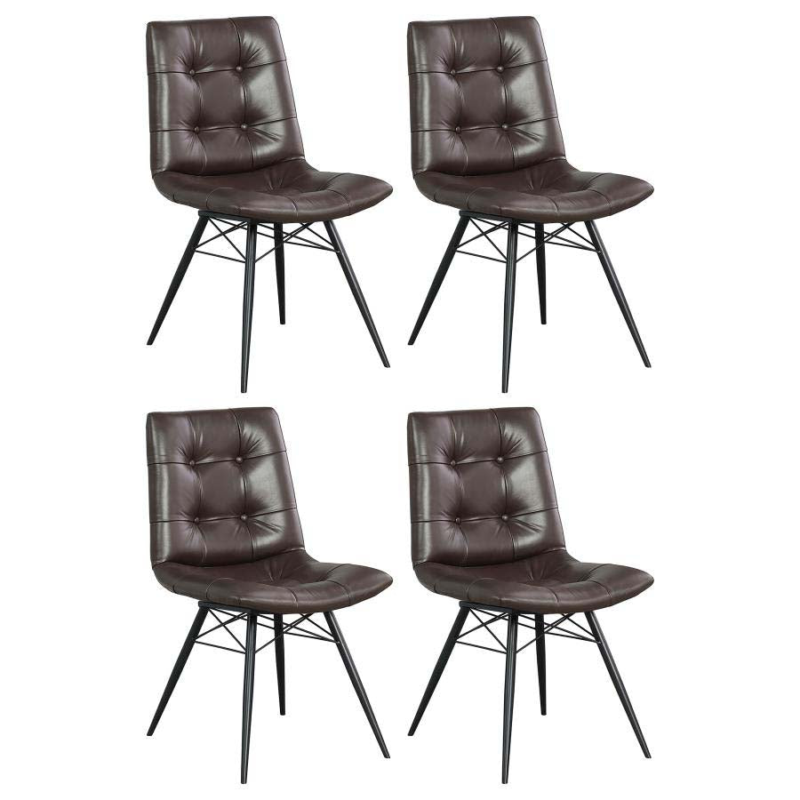 Aiken Brown Dining Chairs (includes 4 chairs) by Coaster