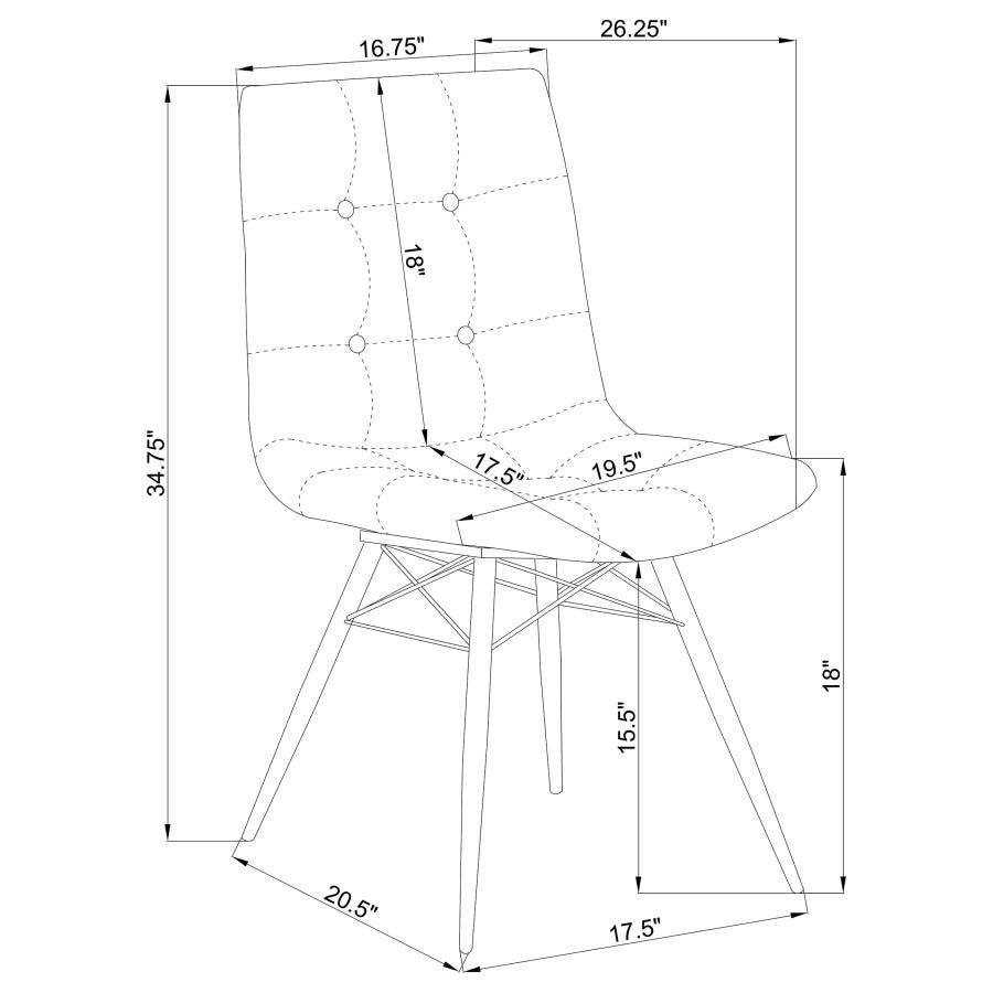 Aiken Brown Dining Chairs (includes 4 chairs) by Coaster