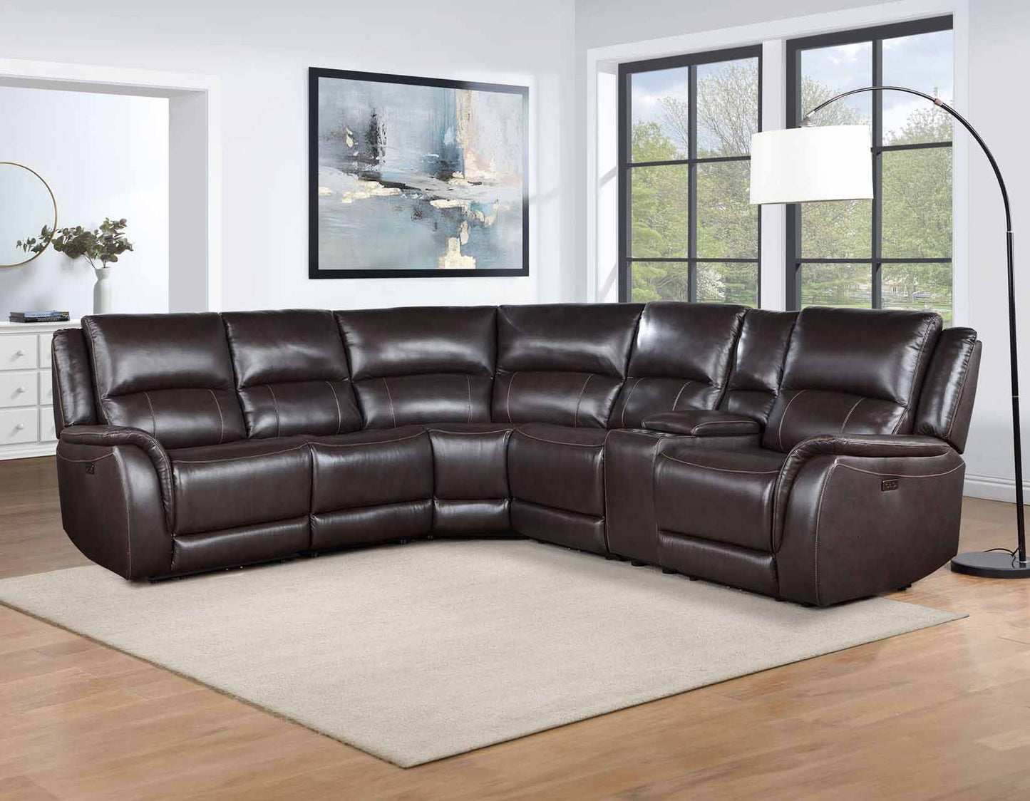 Alexandria Stone Powered Reclining Sectional by Steve Silver