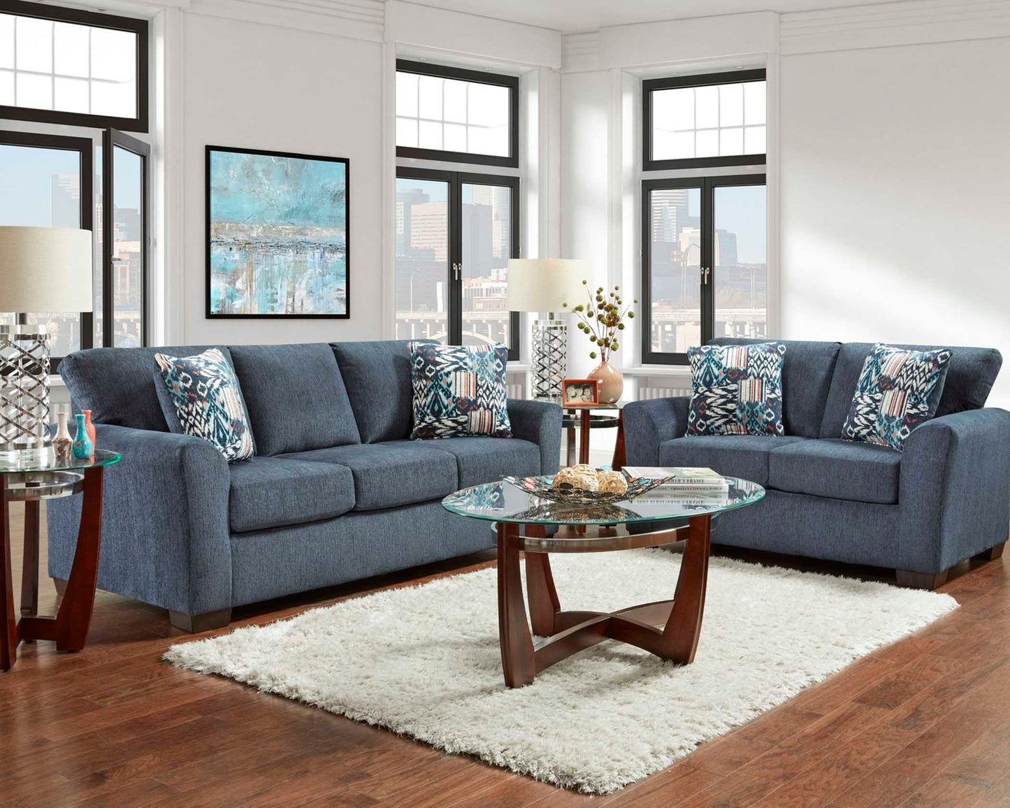 Allure Navy Love Seat by Affordable