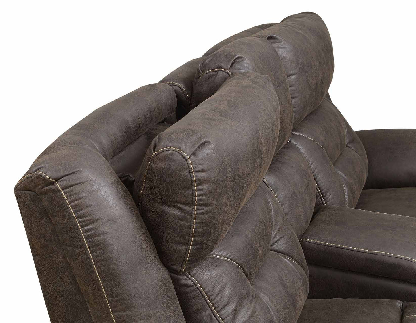 Aria Saddle Brown Dual-Power Reclining Sofa by Steve Silver