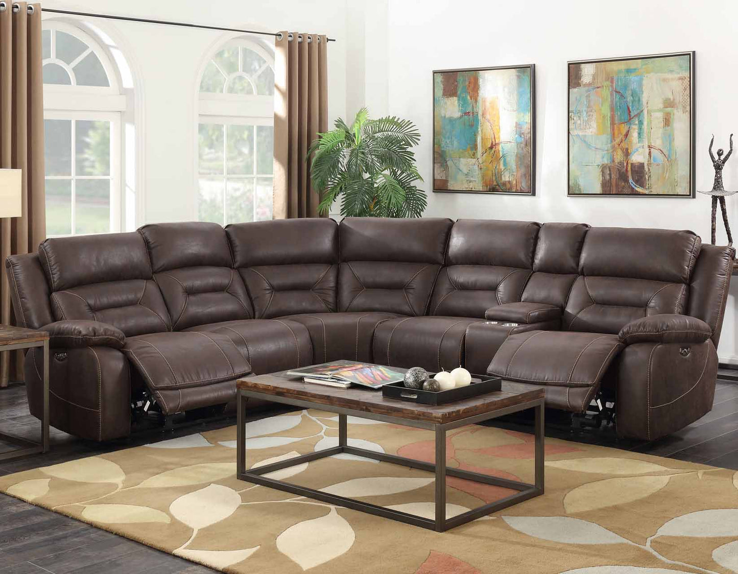 Aria Saddle Dual-Power Reclining Sectional by Steve Silver