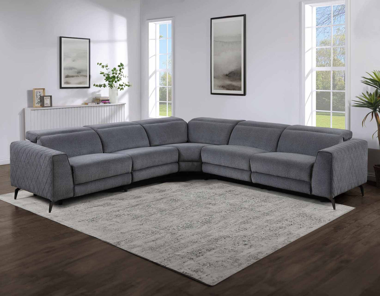 Assisi 5-piece Modular Dual-Power Reclining Sectional by Steve Silver