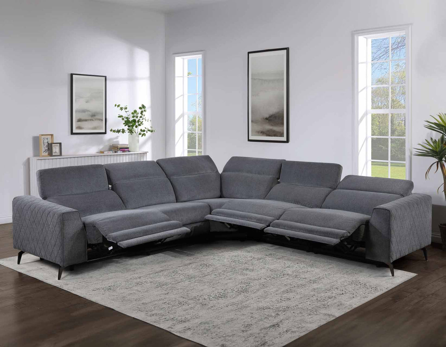 Assisi 5-piece Modular Dual-Power Reclining Sectional by Steve Silver