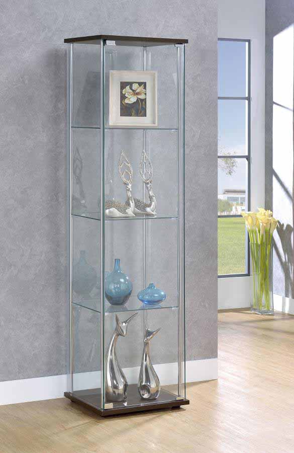 Bellatrix Glass Cappuccino Curio Cabinet Cabinet by Coaster