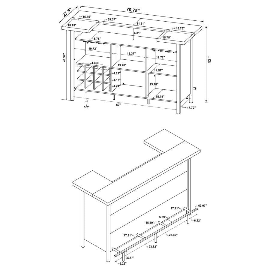 Bellemore Rustic Oak Bar Unit by Coaster