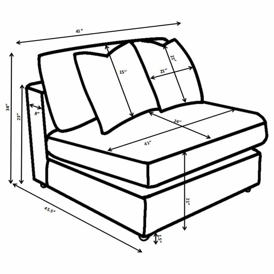 Blaine Fog Armless Chair by Coaster