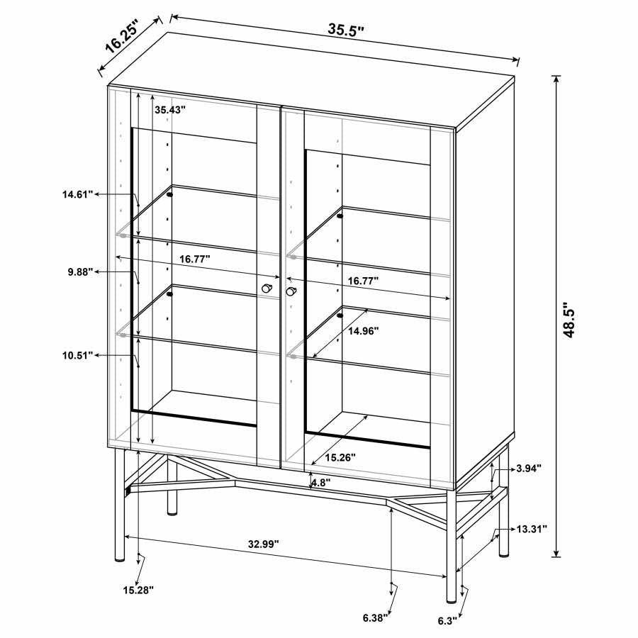 Bonilla Dark Pine 2-Door Cabinet by Coaster