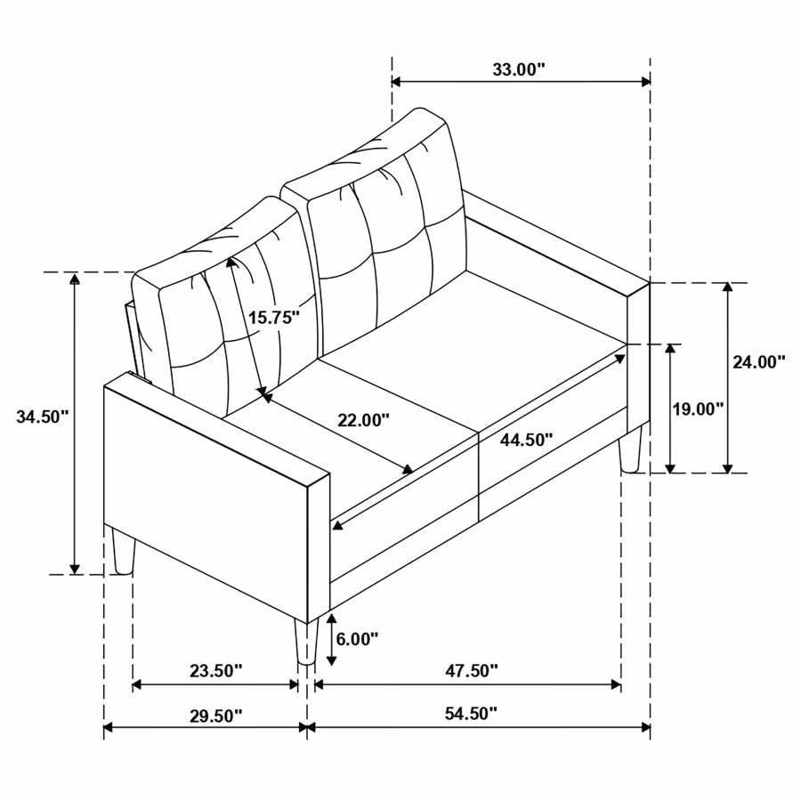 Bowen Grey Love Seat by Coaster