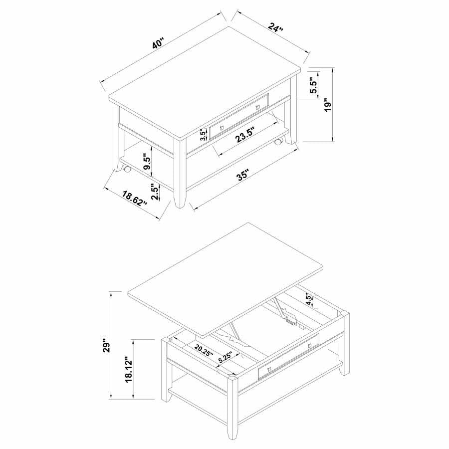 Bradford Lift Top Coffee Table by Coaster