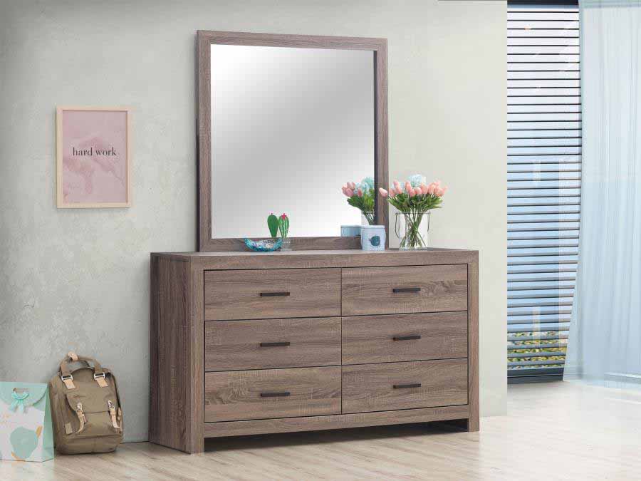 Brantford Barrel Oak Mirror by Coaster