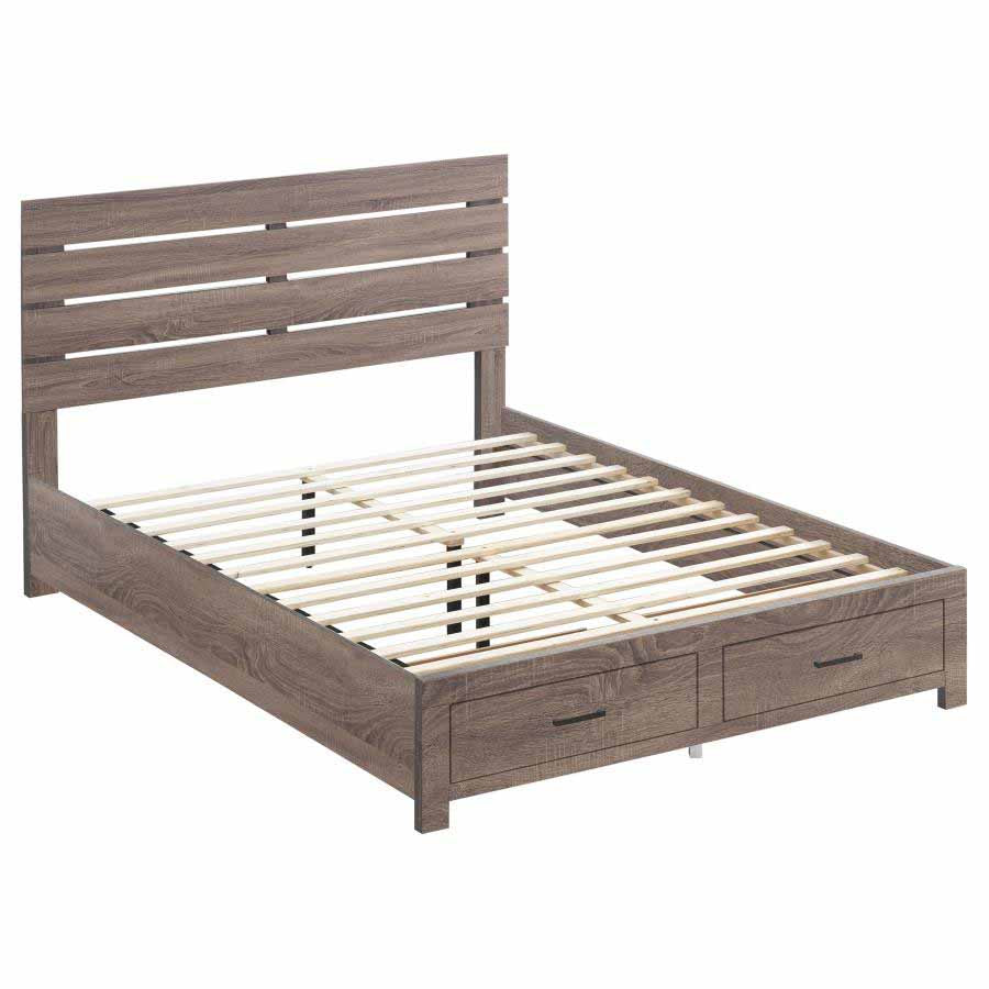 King Brantford Barrel Oak Storage Bed Frame by Coaster