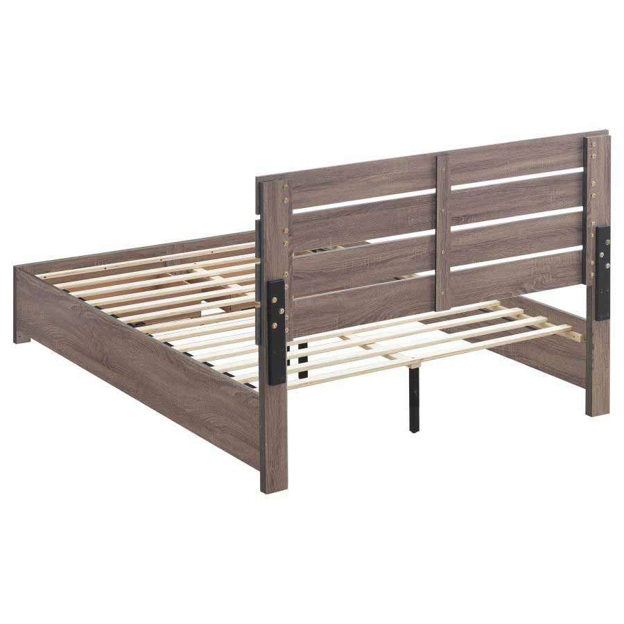 Queen Brantford Barrel Oak Storage Bed Frame by Coaster