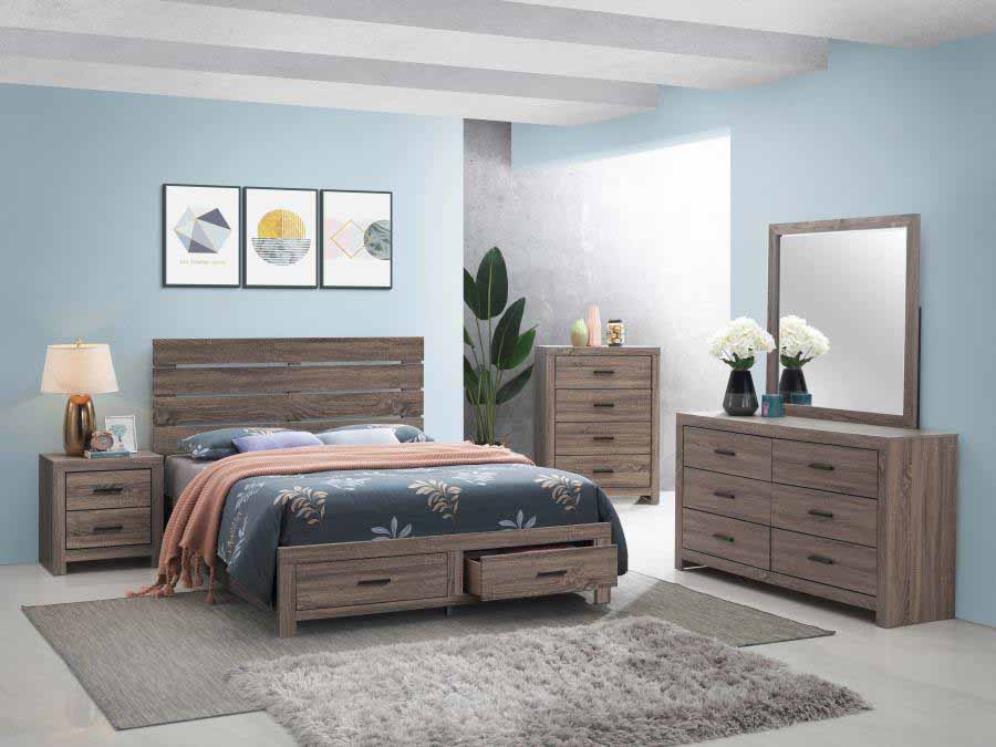 King Brantford Coastal White 4-Piece Storage Bedroom Set by Coaster