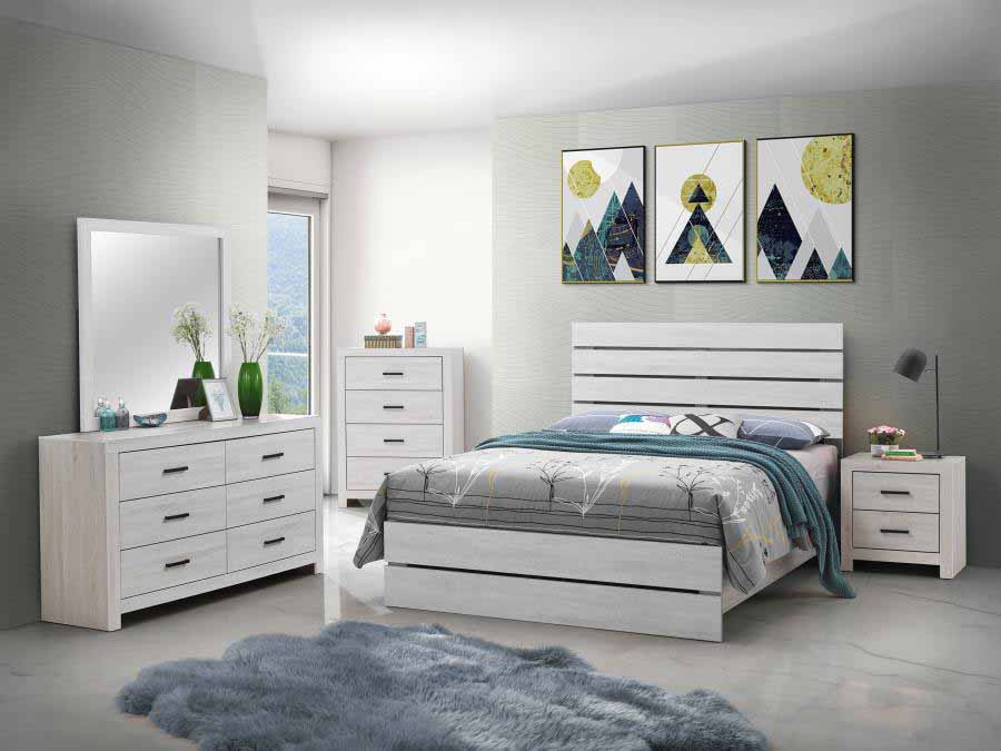 Queen Brantford Coastal White 5-Piece Bedroom Set by Coaster