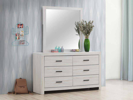 Brantford Coastal White Dresser with Mirror by Coaster