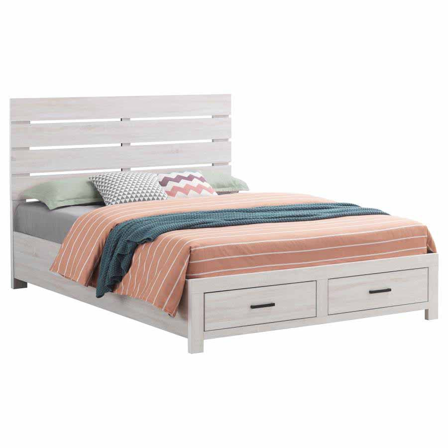 Queen Brantford Coastal White Storage Bed Frame by Coaster