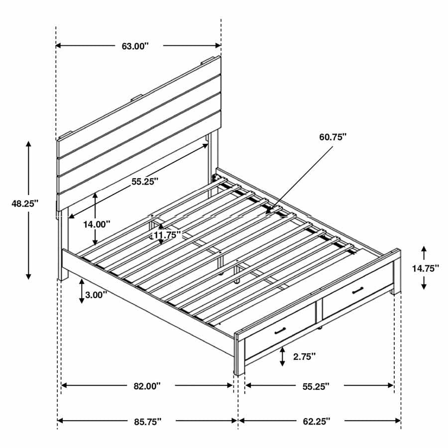 Queen Brantford Coastal White Storage Bed Frame by Coaster