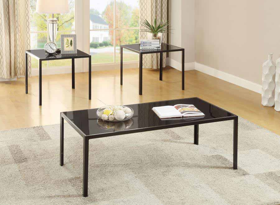 Brock Glass Top Table Set by Coaster