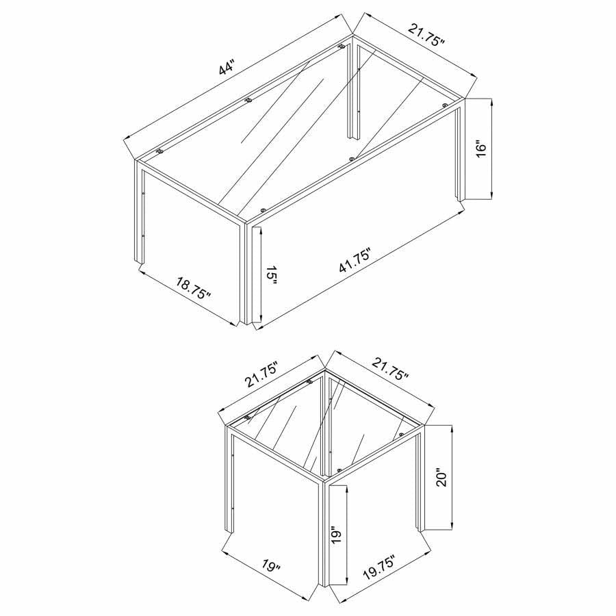 Brock Glass Top Table Set by Coaster